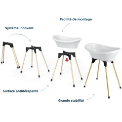 Baignoire vasco avec pied et tuyau blanc