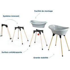 Baignoire vasco avec pied pliant gris