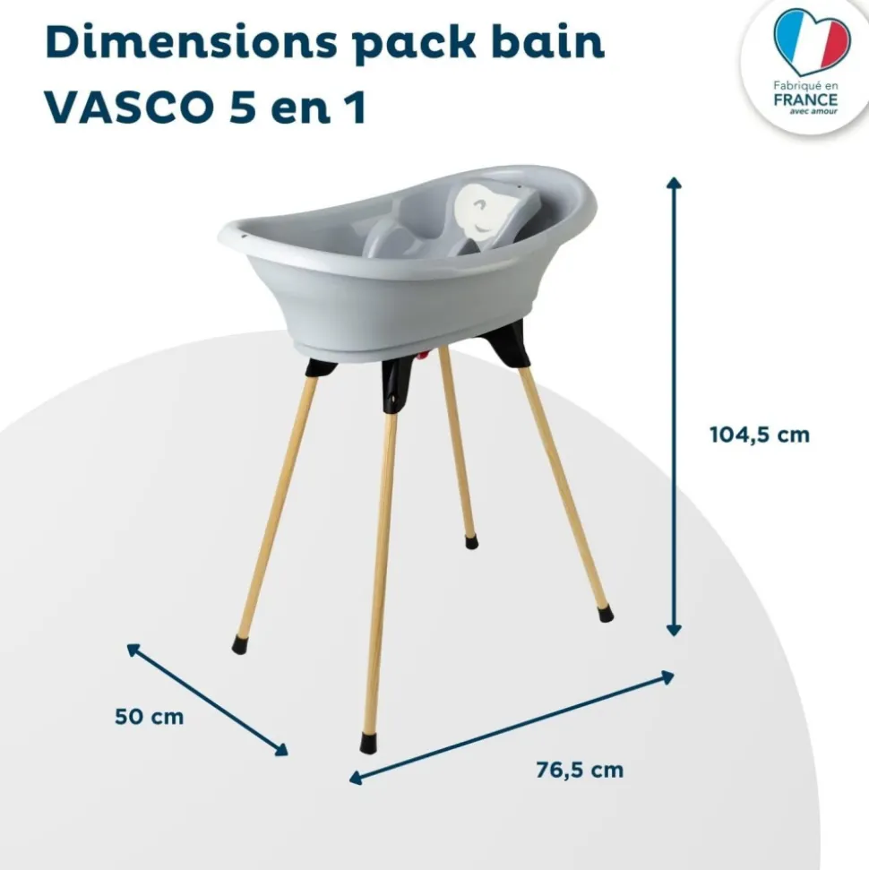 Baignoire vasco 5 en 1 - gris velours