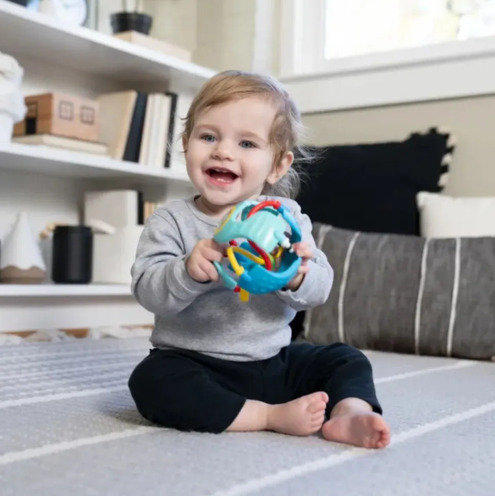 Balle de préhension bébé bleu