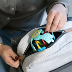 Balle de préhension bébé bleu