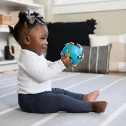 Balle de préhension bébé bleu