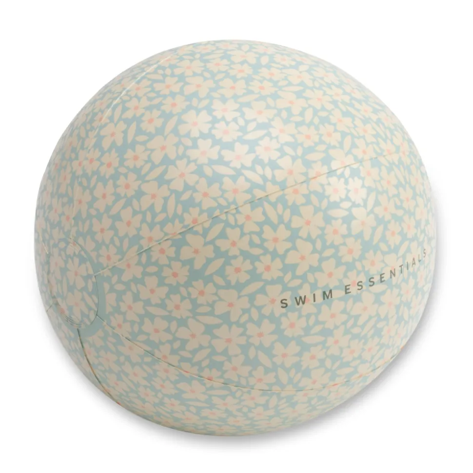 Ballon de plage 51 cm fleurs vertes