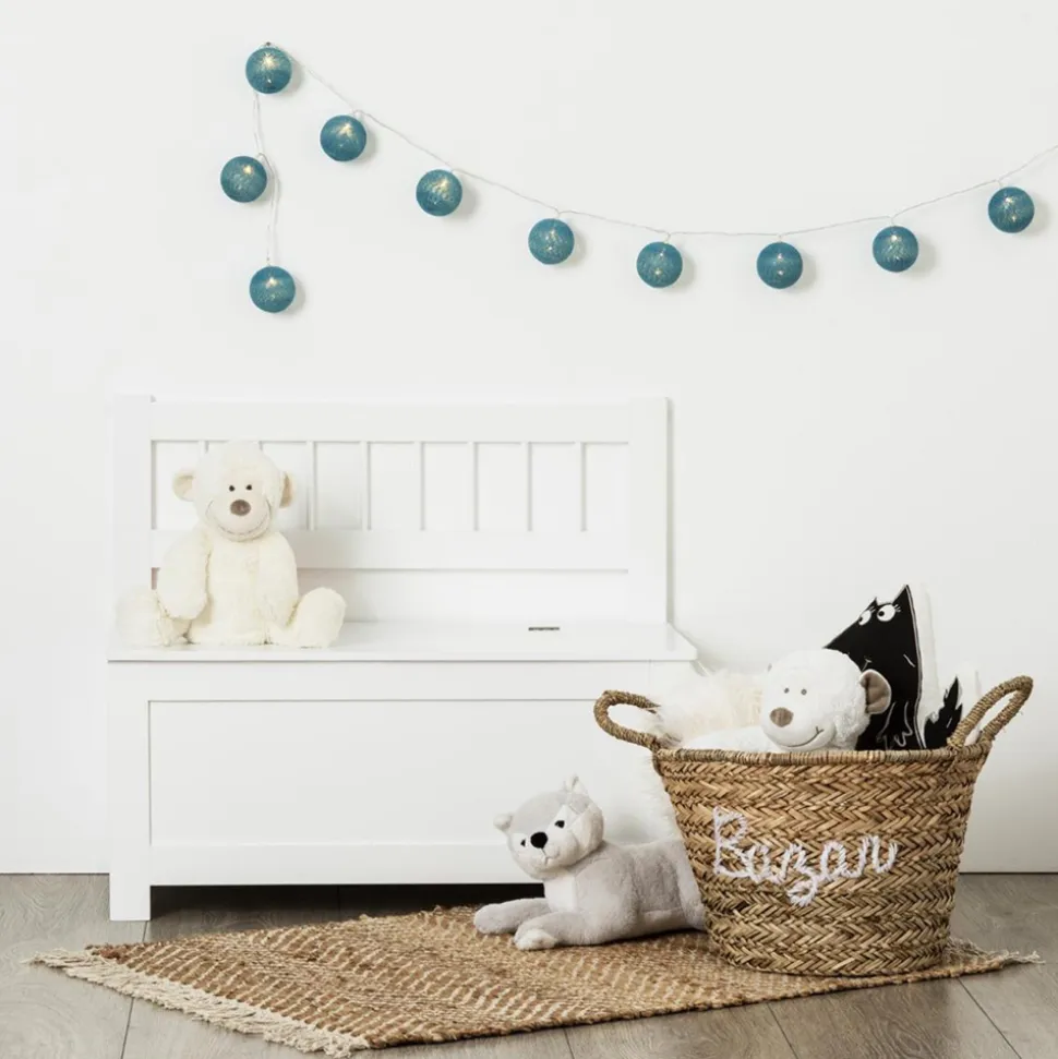 Banc avec coffre à jouet blanc