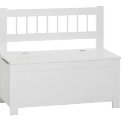Banc avec coffre à jouet blanc