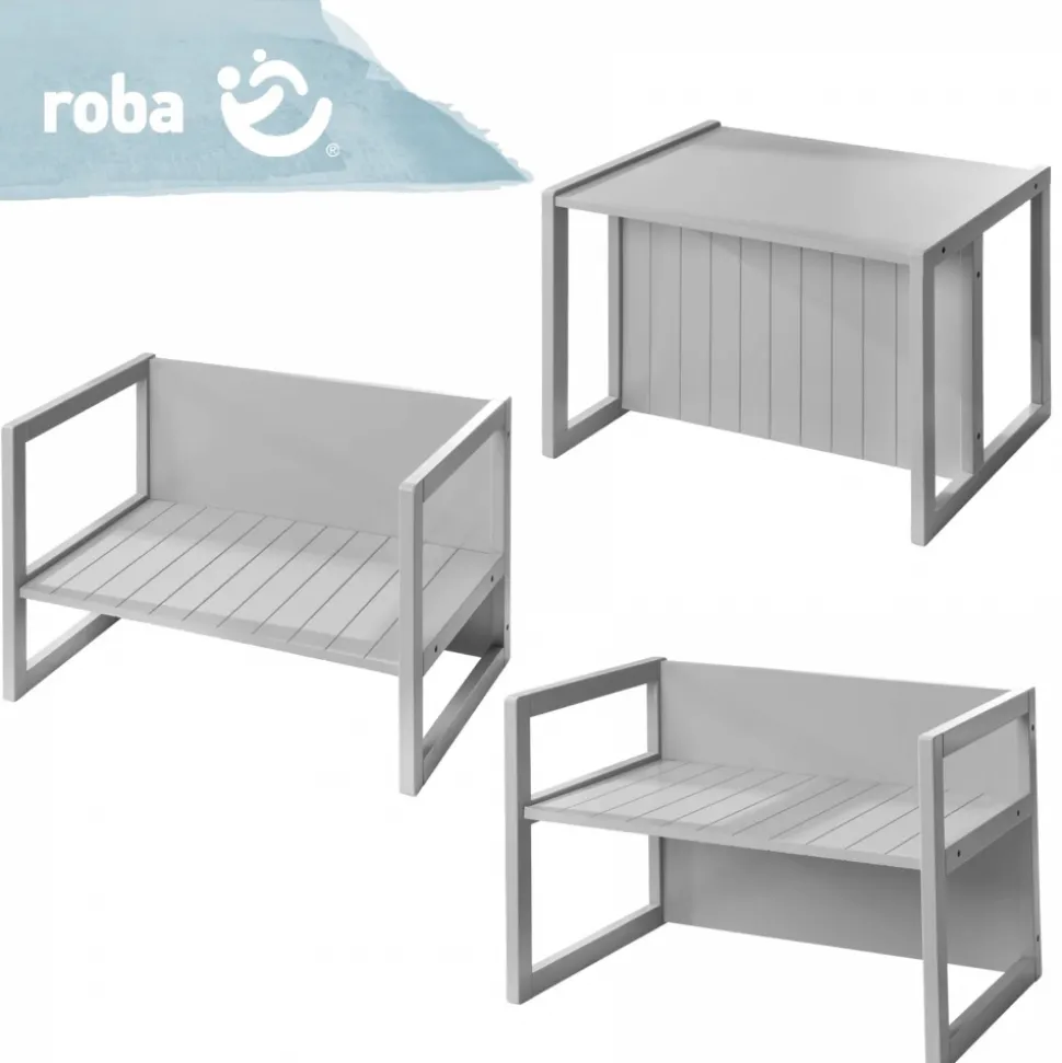 Banc enfant 2 en 1 gris