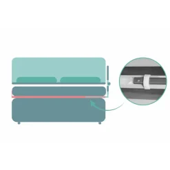 Barrière de lit bébé 60x150 cm lara gris