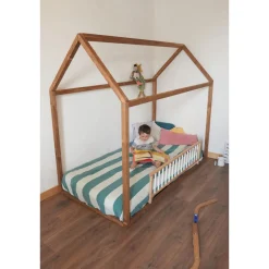 Barrière de lit enfant bois 35 x 127 cm audrey anthracite