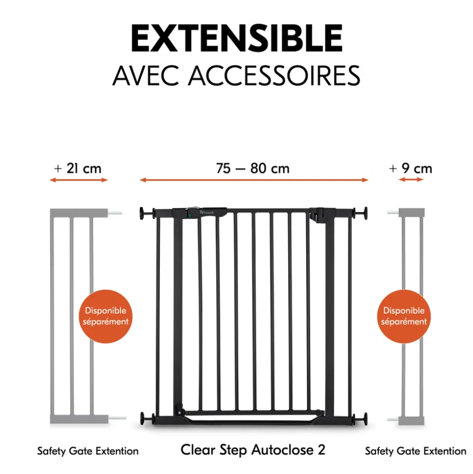 Barrière d'escalier clear step autoclose 2 black