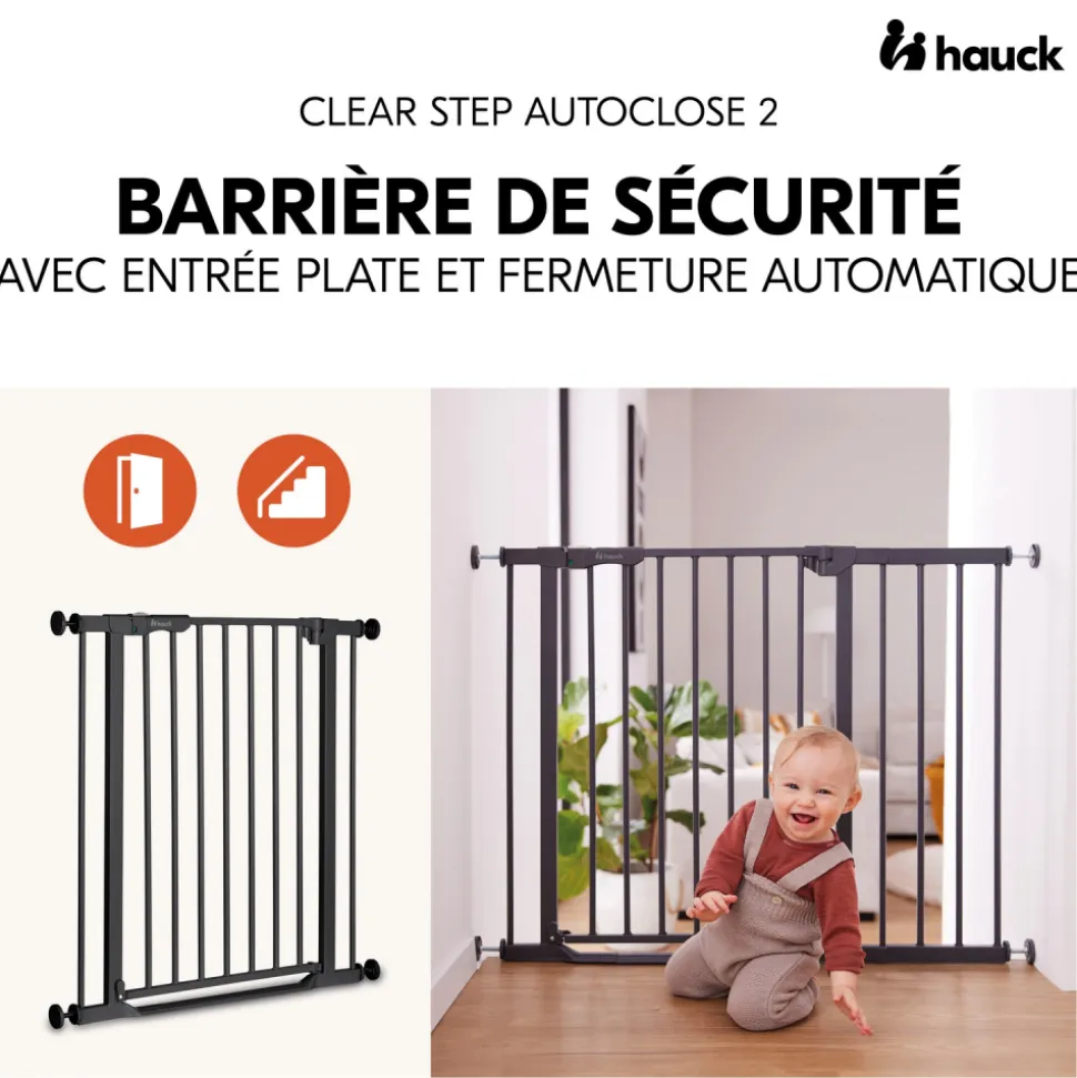 Barrière d'escalier clear step autoclose 2 black