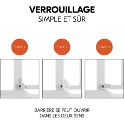 Barrière d'escalier clear step 2 avec extension +9 cm white