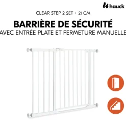 Barrière d'escalier clear step 2 avec extension +9 cm white
