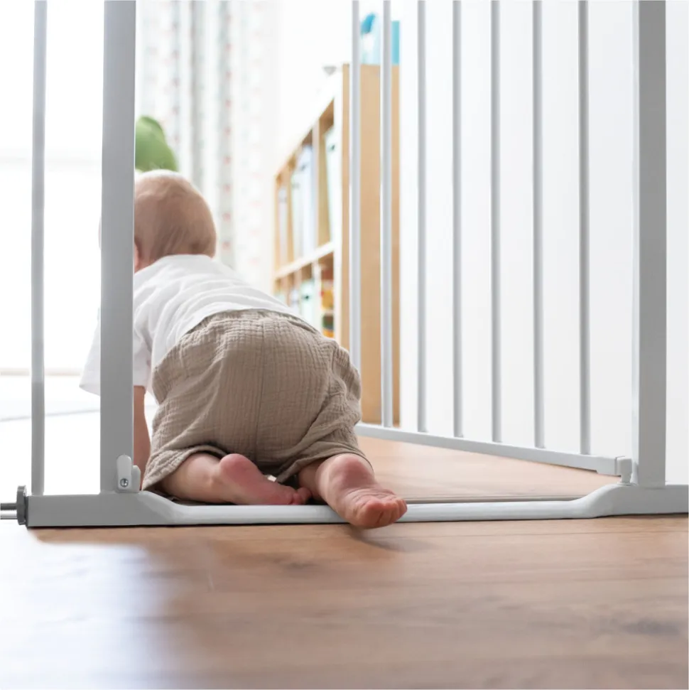 Barrière d'escalier clear step 2 avec extension +9 cm white