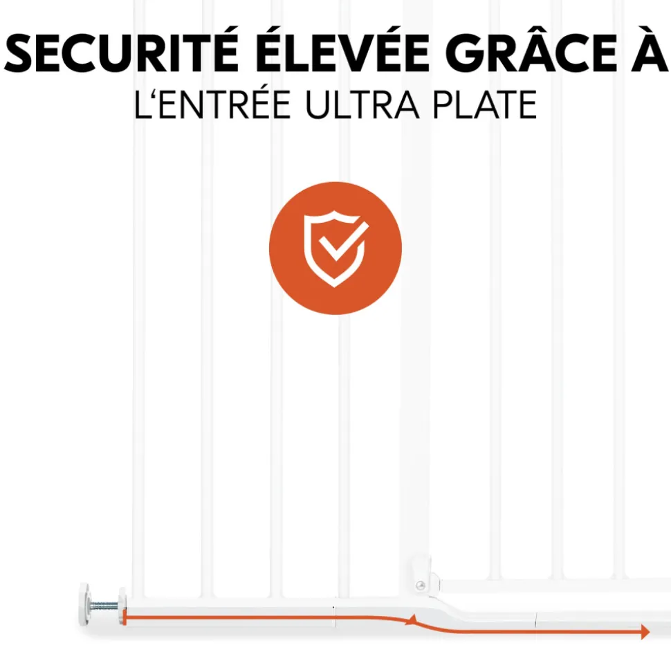 Barrière d'escalier clear step 2 avec extension +9 cm white
