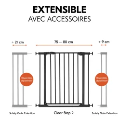 Barrière d'escalier clear step 2 black