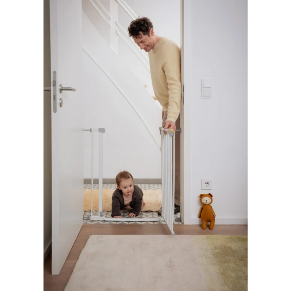 Barrière d'escalier clear step autoclose 2 avec extension +21 cm white