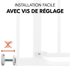 Barrière d'escalier clear step autoclose 2 avec extension +21 cm white