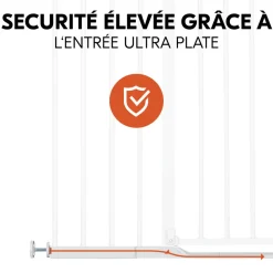 Barrière d'escalier clear step autoclose 2 avec extension +21 cm white