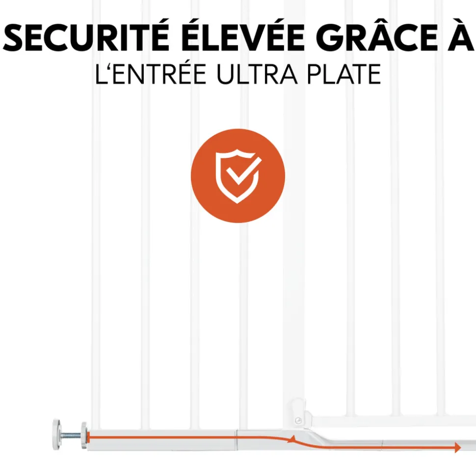 Barrière d'escalier clear step autoclose 2 avec extension +21 cm white