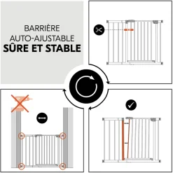 Barrière d'escalier clear step autoclose 2 avec extension +21 cm white