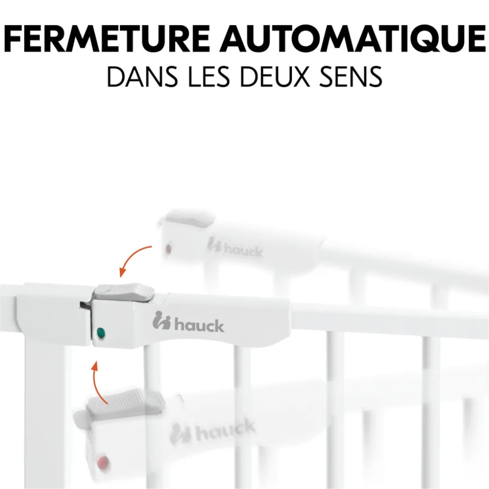 Barrière d'escalier clear step autoclose 2 avec extension +21 cm white