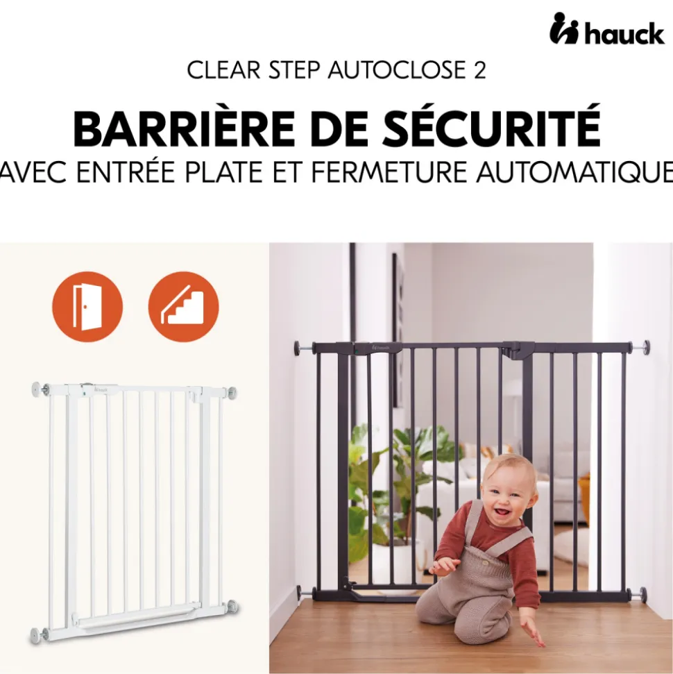 Barrière d'escalier clear step autoclose 2 white