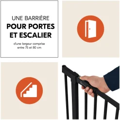 Barrière d'escalier open n stop 2 black
