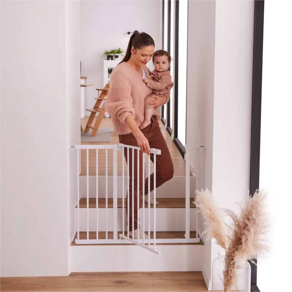 Barrière d'escalier open n stop 2 avec extention +9 cm white