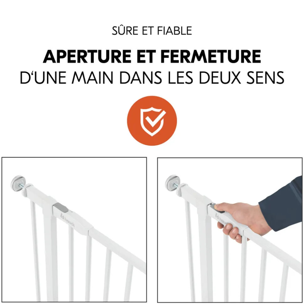 Barrière d'escalier open n stop 2 avec extention +9 cm white