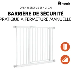 Barrière d'escalier open n stop 2 avec extention +9 cm white