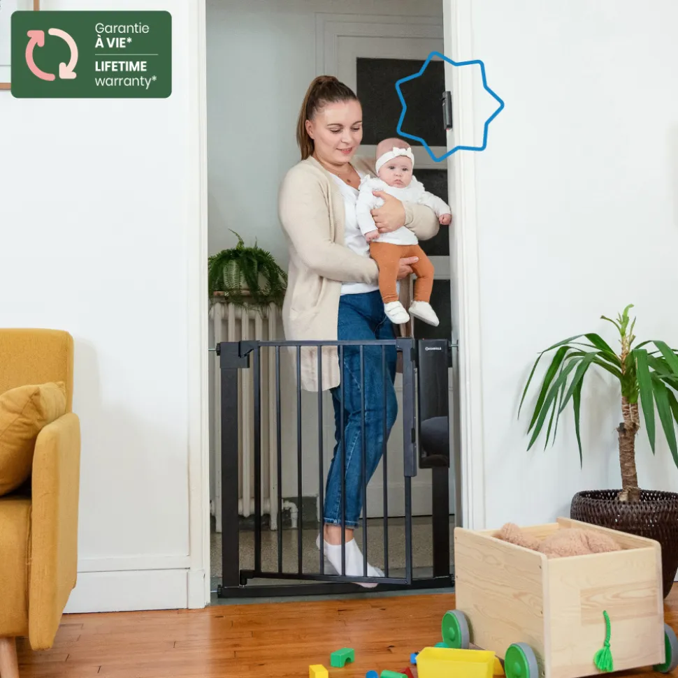 Barrière de sécurité automatique safe & pass 75-81,5 cm fixation pression