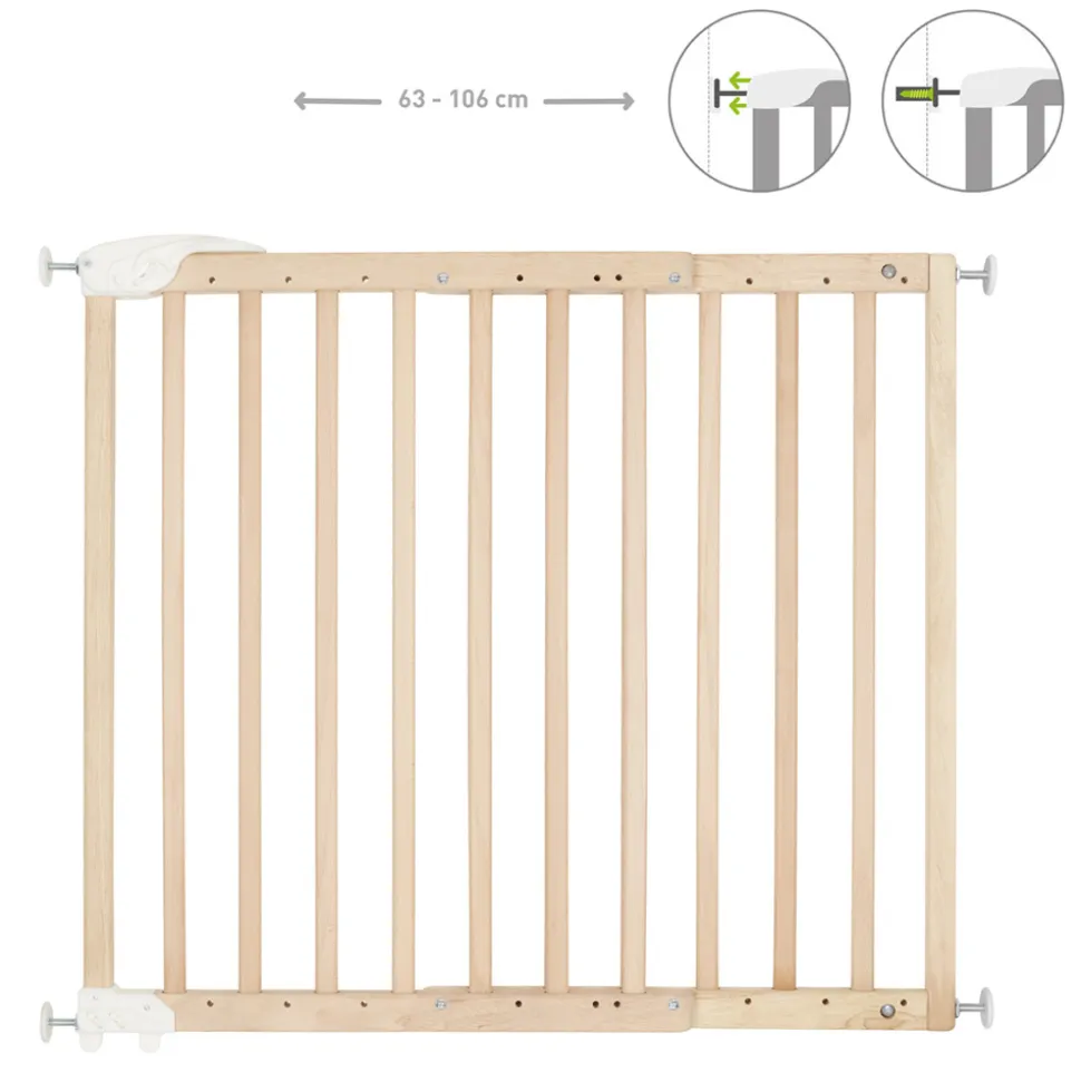 Barrière de sécurité deco pop extensible 63-106 cm fixation vis ou pression naturel