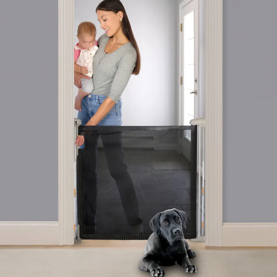 Barrière de sécurité enfant , jusqu'à 136 cm, auto lock, retractable, facile à installer