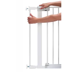 Barrière enfant avec extension 7 cm auto close blanc