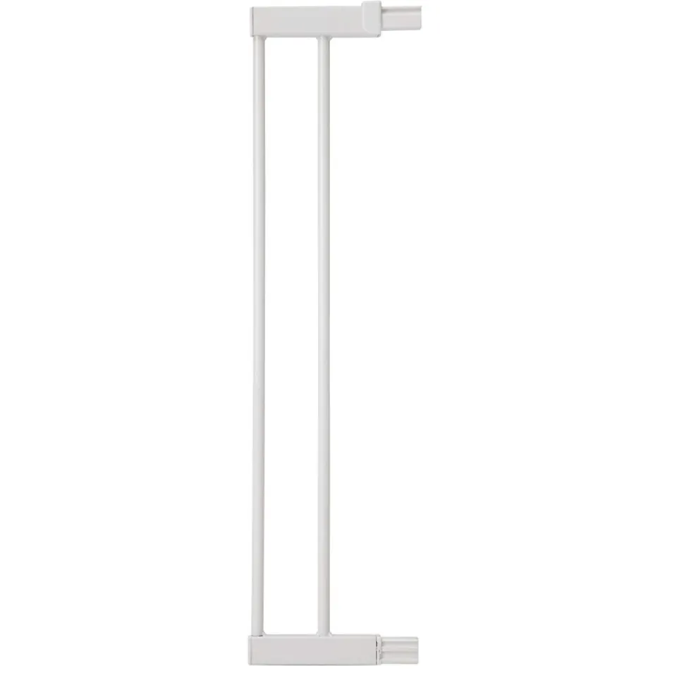 Barrière enfant 73–80 cm + extension 14 cm pour atteindre 94 cm, métal, auto close, fixation pression à 4 points, blanc