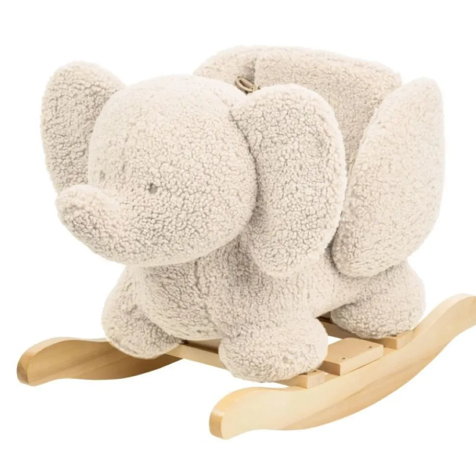Bascule bouclette teddy eléphant ecru