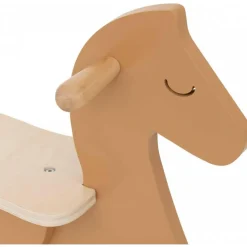 Bascule en bois cheval marron