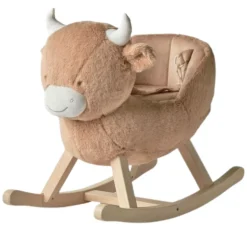 Bascule pour bébé vache fluffy - beige