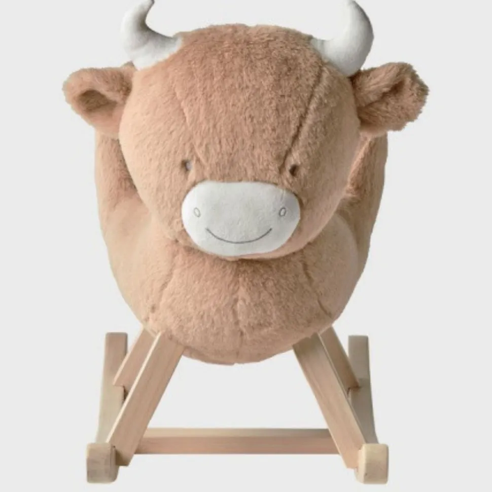Bascule pour bébé vache fluffy - beige