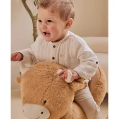 Bascule pour bébé vache fluffy - beige