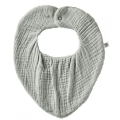 Bavoir bandana réversible vert de gris
