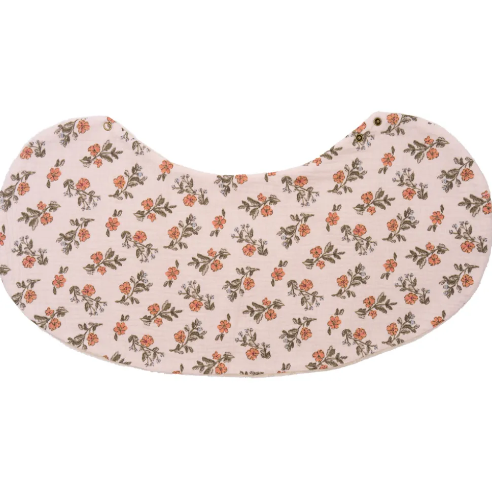 Bavoir 2 en 1 poncho/épaule secret cottage fleurs/biscuit