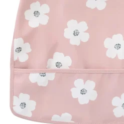 Bavoir imperméable fleurs rose & blanc 6-24 mois