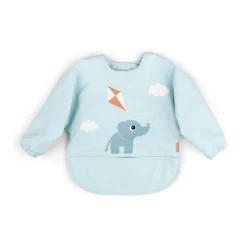 Bavoir à manches avec poche playground bleu