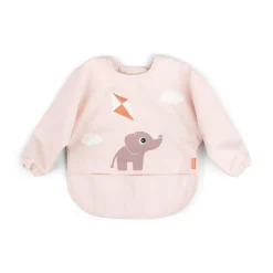 Bavoir à manches avec poche playground rose