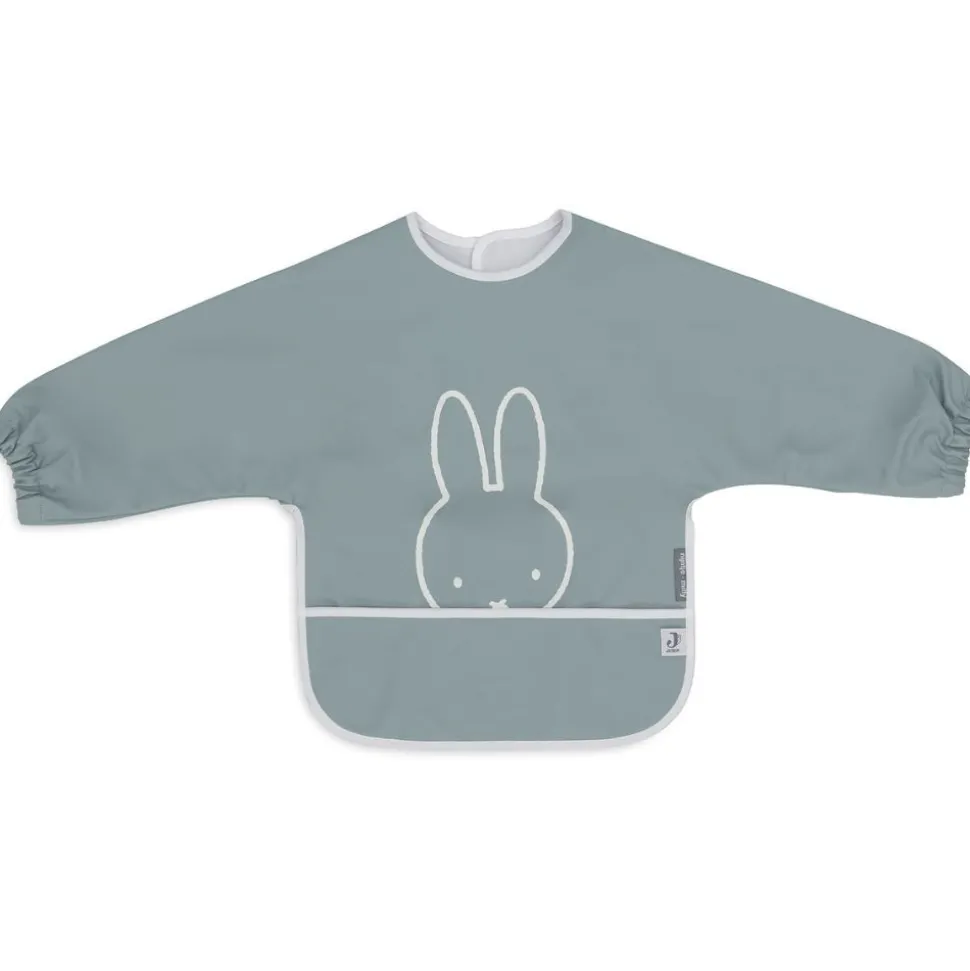 Bavoir manches longues imperméable miffy peekaboo sea green
