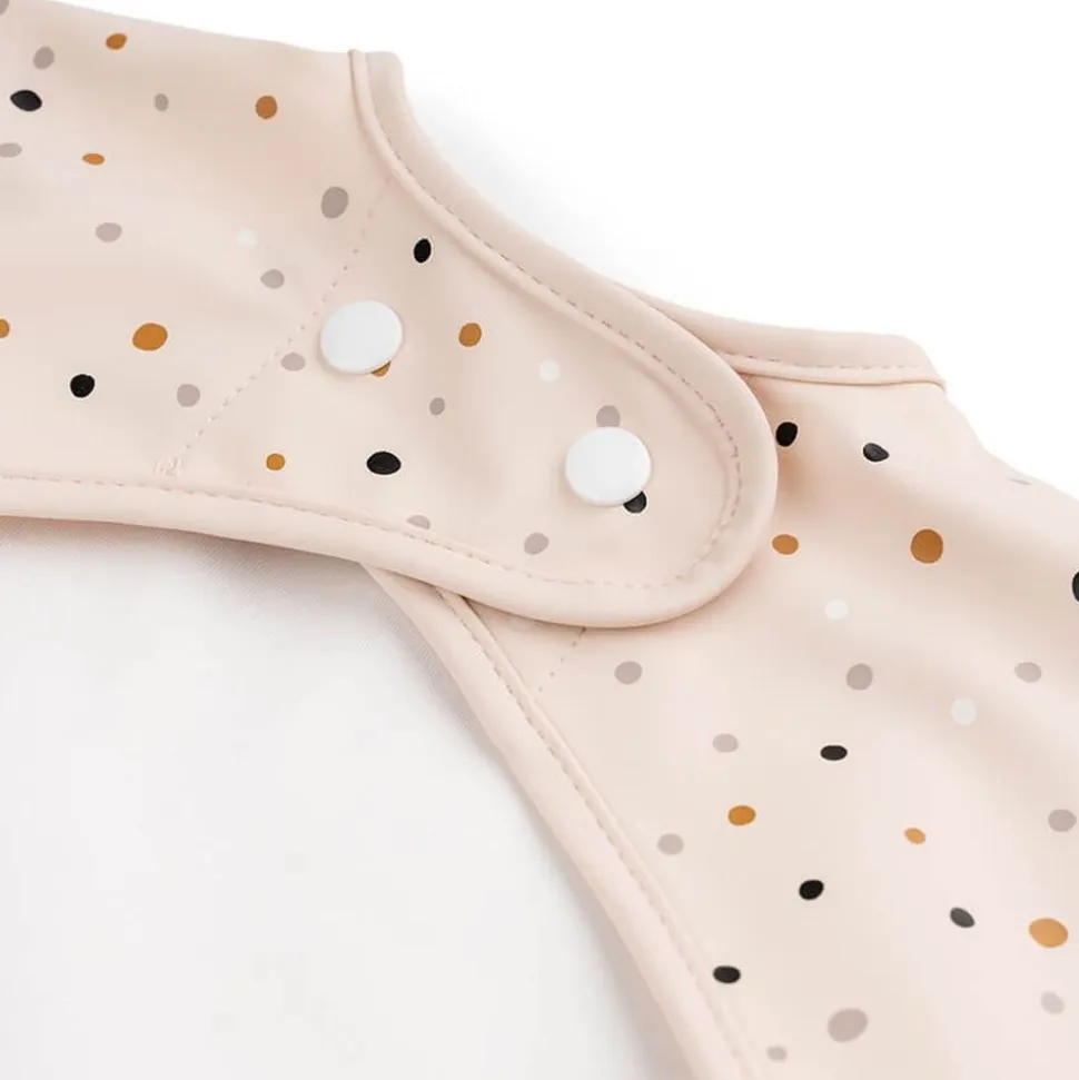Bavoir manches longues 6-18 mois happy dots rose