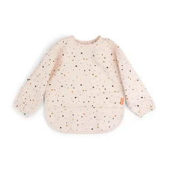 Bavoir manches longues 6-18 mois happy dots rose