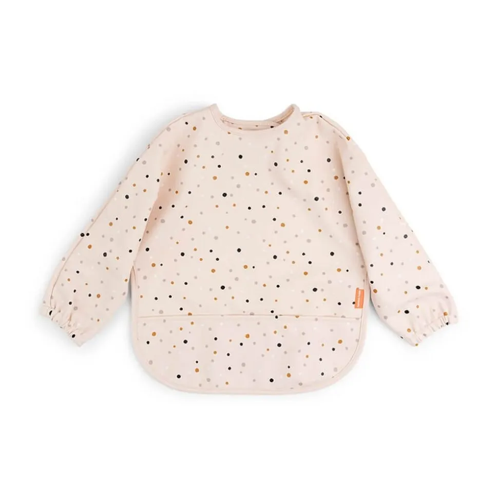Bavoir manches longues 6-18 mois happy dots rose
