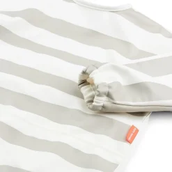Bavoir manches longues 6-18 mois stripes sable